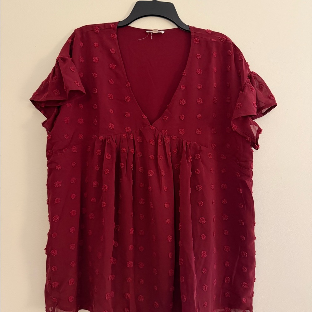 Chicsoul wine/maroon blouse size XL